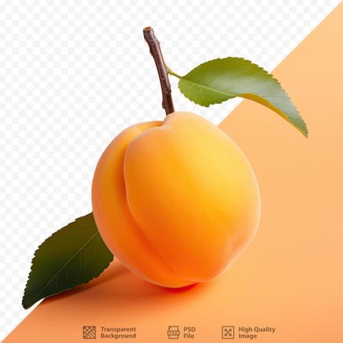 Premium PSD | Isolated apricot on transparent background depth of field Premium PSD