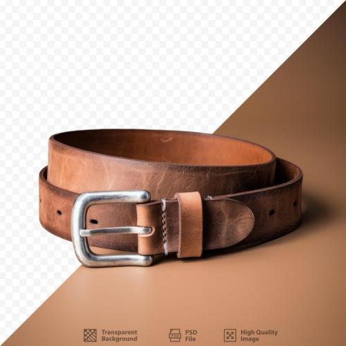 Premium PSD | Isolated black belt with silver buckle Premium PSD