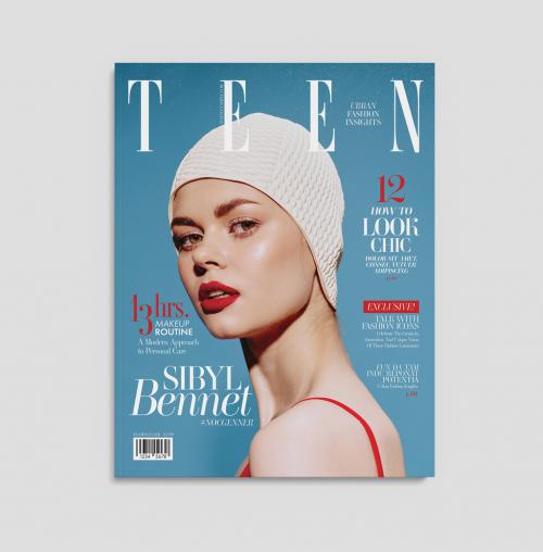 Fashion Magazine Cover Layout in Chic Elegant Theme 647115437
