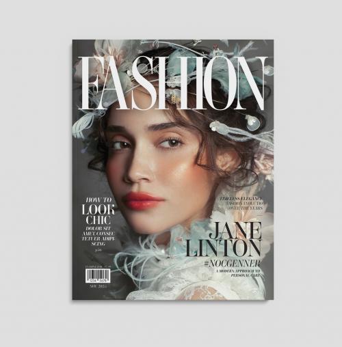 Fashion Magazine Cover Layout in Luxury and Elegant Style 647115366