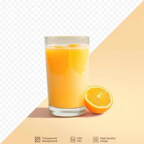 Premium PSD | Isolated glass of orange juice on transparent background Premium PSD