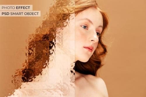 Premium PSD | Glass distortion photo effect Premium PSD