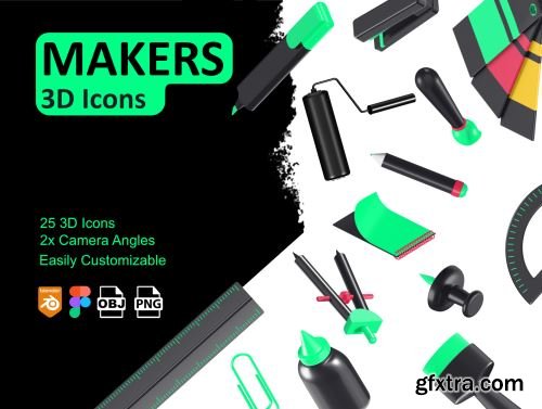 Makers - 3D Icons Ui8.net