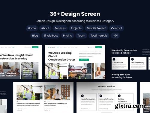 Mandor Construction Website UI Kit Ui8.net