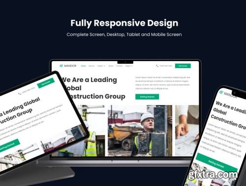 Mandor Construction Website UI Kit Ui8.net