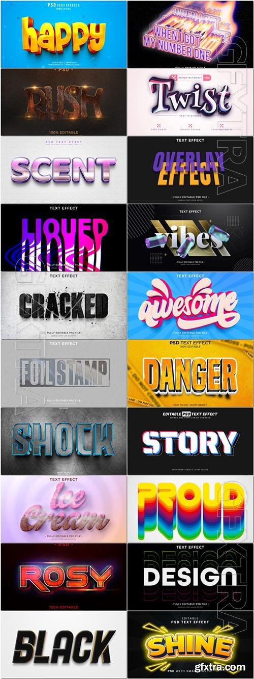 20 Psd style text effect editable set vol 45