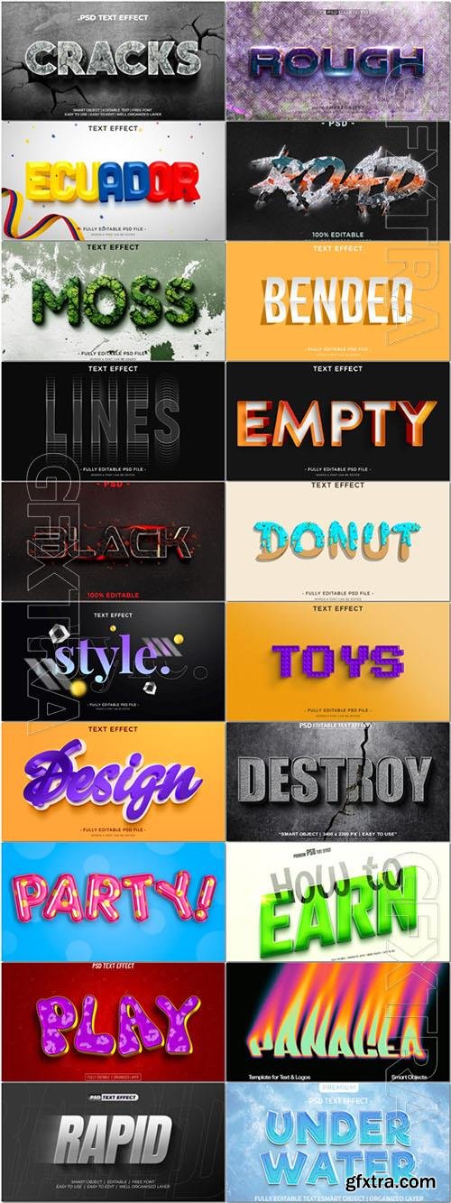 20 Psd style text effect editable set vol 48