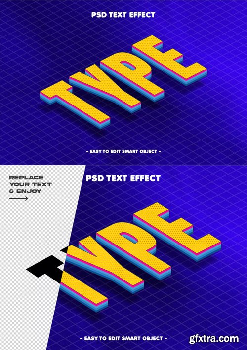 Type Isometric Vibrant 3d Text Effect