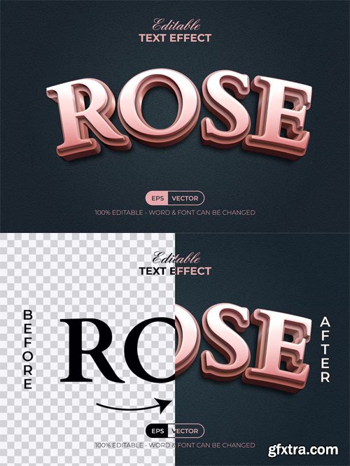 Rose 3D Text Effect Style for Illustrator