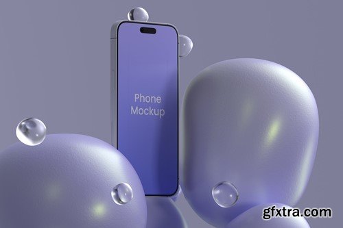 Phone Mockup On Abstract Background K2KDFXQ