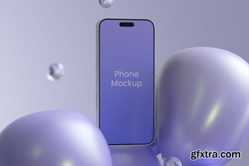 Phone Mockup On Abstract Background K2KDFXQ