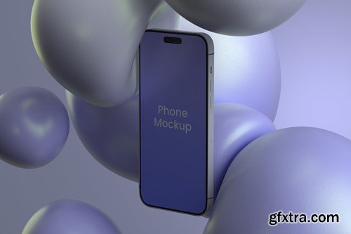 Phone Mockup On Abstract Background K2KDFXQ