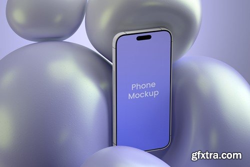 Phone Mockup On Abstract Background K2KDFXQ