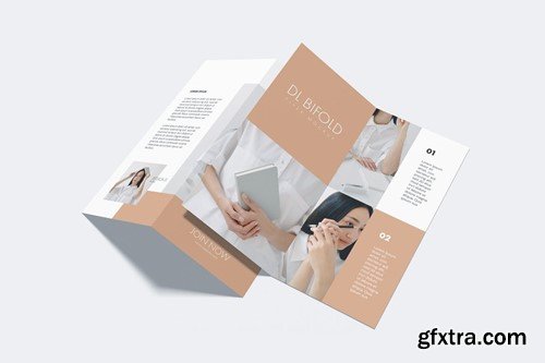 Portrait DL Bifold Flyer Mockup V963CSQ