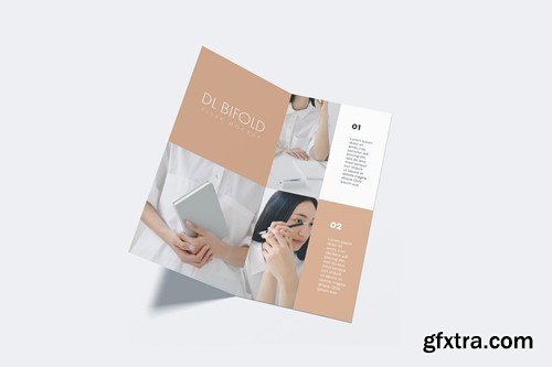 Portrait DL Bifold Flyer Mockup V963CSQ