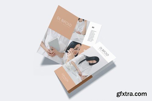 Portrait DL Bifold Flyer Mockup V963CSQ