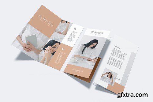 Portrait DL Bifold Flyer Mockup V963CSQ