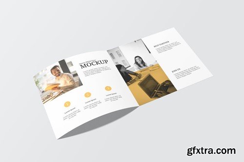 Square Bifold Flyer Mockup MFGSYUR