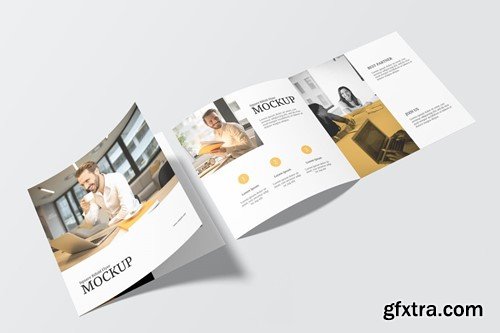 Square Bifold Flyer Mockup MFGSYUR