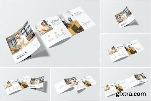 Square Bifold Flyer Mockup MFGSYUR