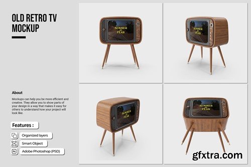 Old Retro TV Mockup JQQ4TVD