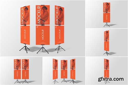 Double Board Standing Banner Mockup L5JDHM9