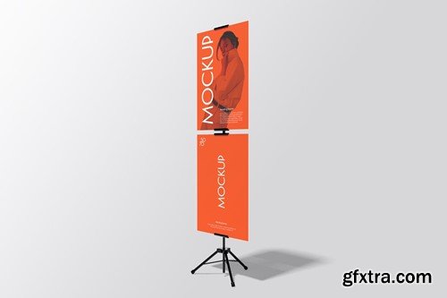 Double Board Standing Banner Mockup L5JDHM9