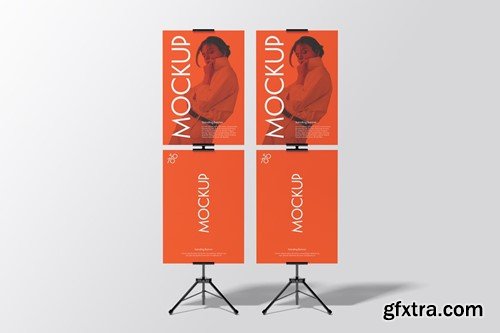 Double Board Standing Banner Mockup L5JDHM9