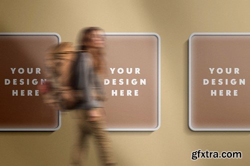 Outdoor Lightbox Poster Mockup Z6JCF8J