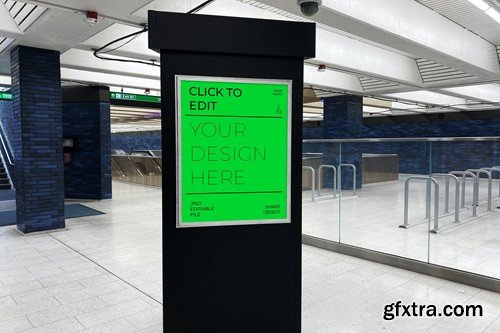 Poster Subway Display Mockup PG8W4EJ