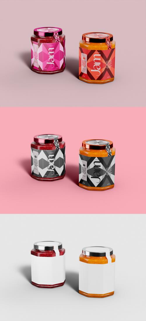 Two Jam Jars Packaging Mockup 646880353