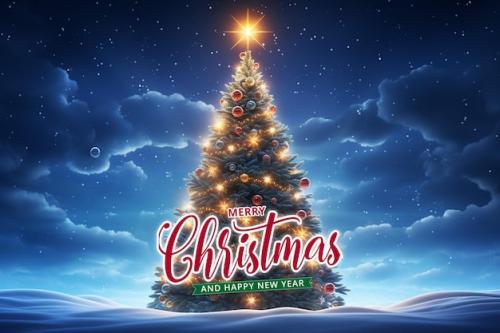 Premium PSD | Merry christmas and happy new year background Premium PSD