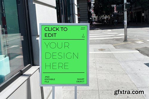 Store Sign Sidewalk Mockup X2KSZEZ