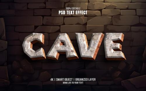 Premium PSD | Cave text effect Premium PSD