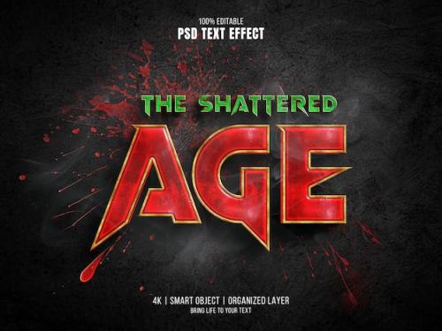 Premium PSD | Movie tittle bloody age text effect Premium PSD