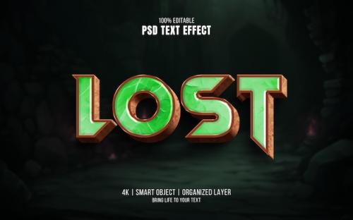 Premium PSD | Lost treasure text effect Premium PSD