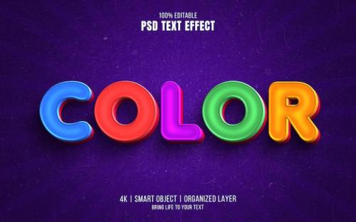 Premium PSD | Color text effect Premium PSD
