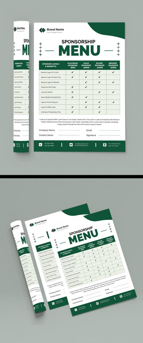 Sponsorship Menu Design Template 650180831