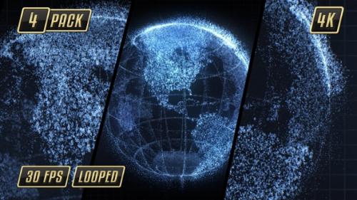 Videohive - Binary Particle Earth Pack - 23359826 - 23359826