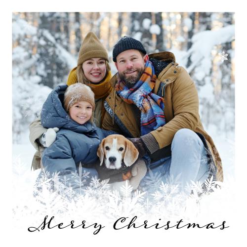 Christmas winter family photo card layout template with white border 650112036