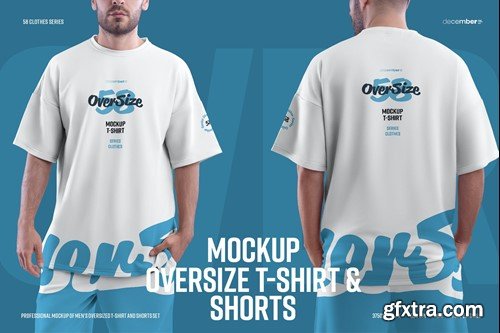 2 Mockups Oversize T-shirt and Shorts 46HQEEM