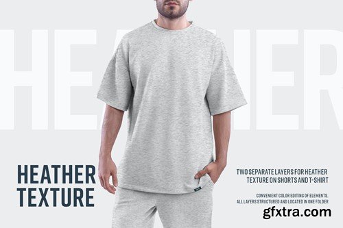 2 Mockups Oversize T-shirt and Shorts 46HQEEM