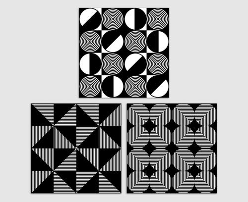 Set of Black and White Geometric Seamless Patterns 649482530