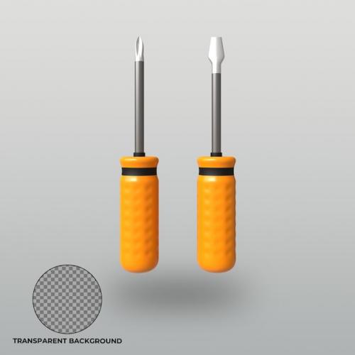 Premium PSD | 3d screwdriver Premium PSD