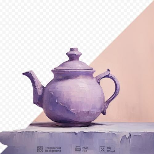 Premium PSD | Teapot made of purple clay Premium PSD