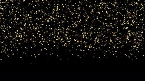 Videohive - Golden Confetti Falling Over Black Background - 48029034 - 48029034