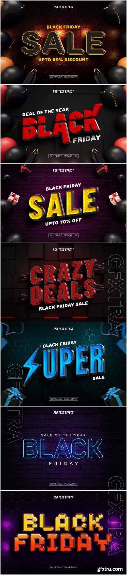 PSD black friday editable text effect vol 2