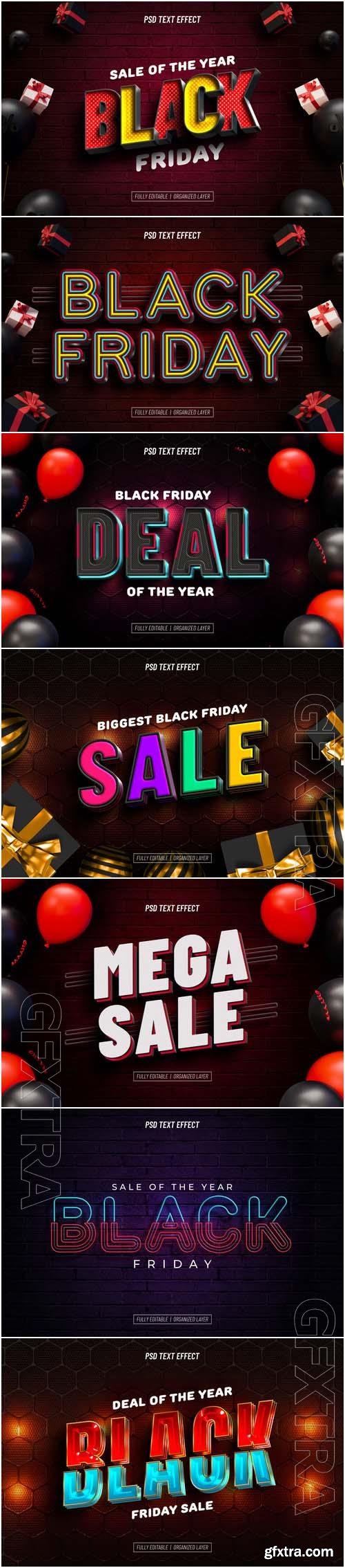 PSD black friday editable text effect vol 1