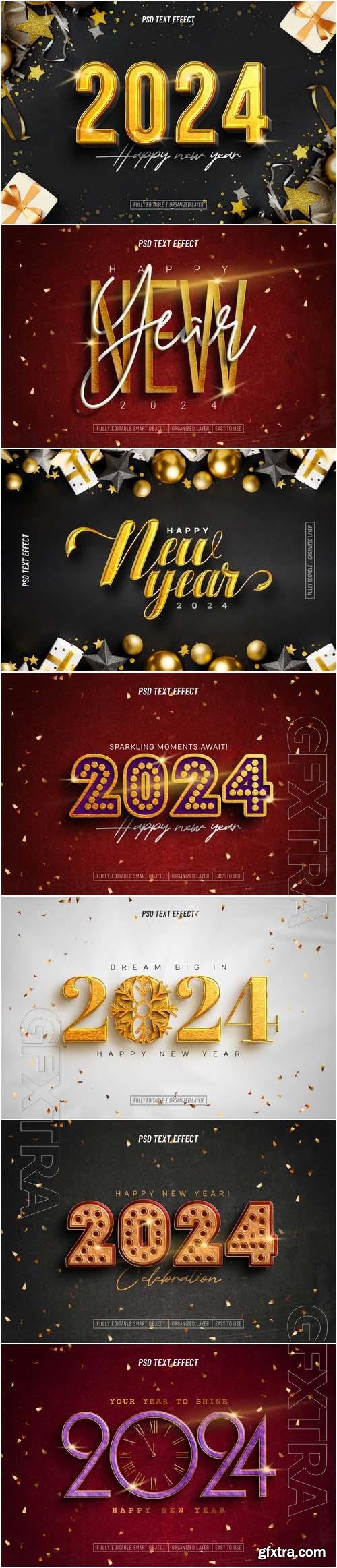 2024 Happy new year text effect vol 3