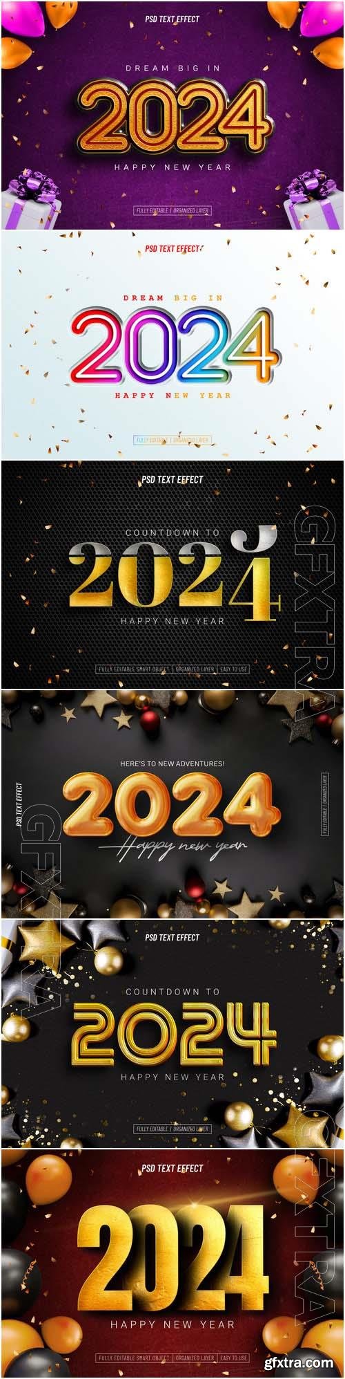 2024 Happy new year text effect vol 1